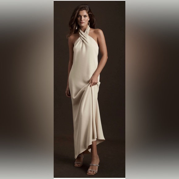 Bhldn Ruby Charmeuse Dress Champagne - Picture 2 of 5